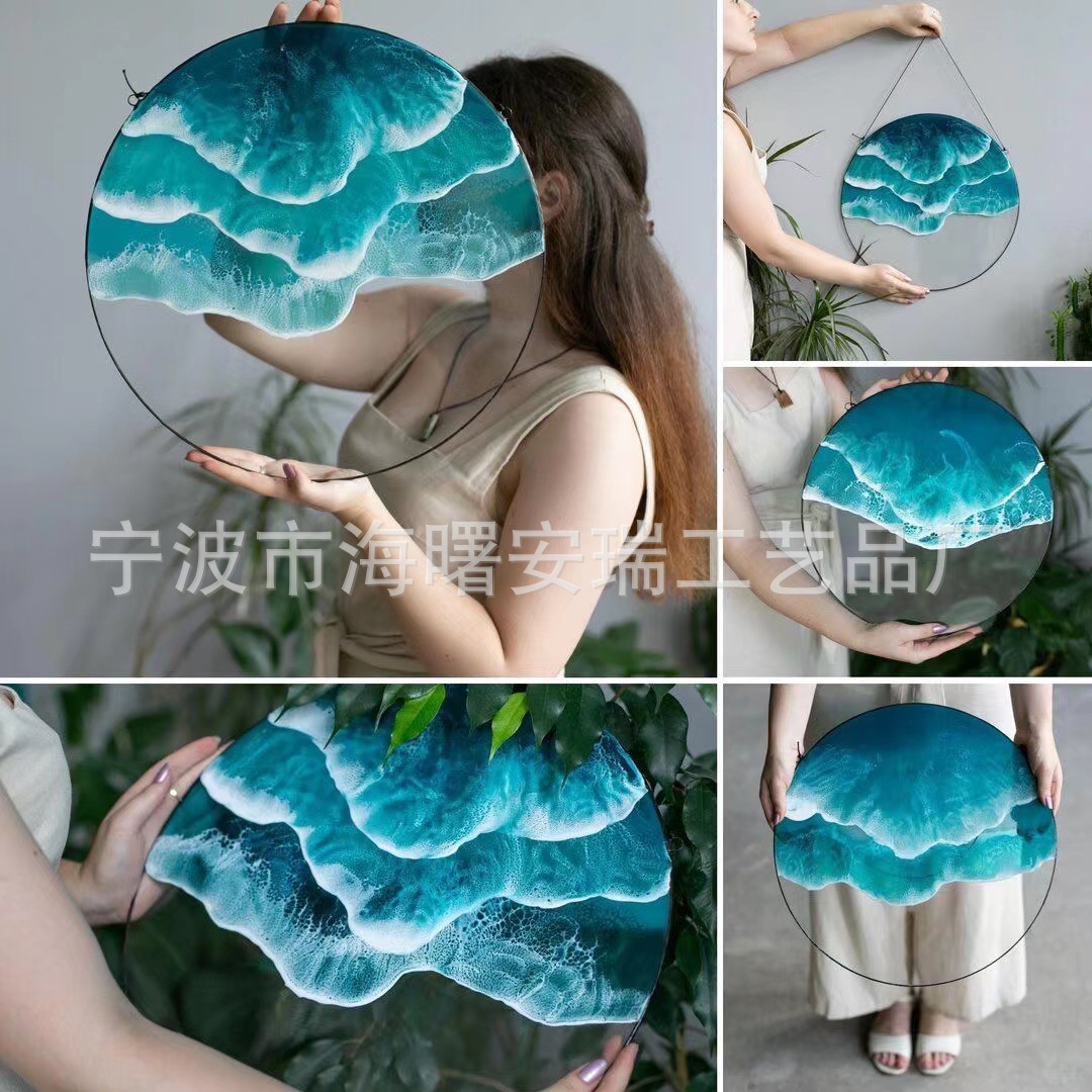acrylic marine wavy pendant