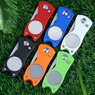 Spot New Golf Accessories Edc Gadget Green Fork Abs Plastic Handle Foldableing Lawn Repair Fork Outdoor