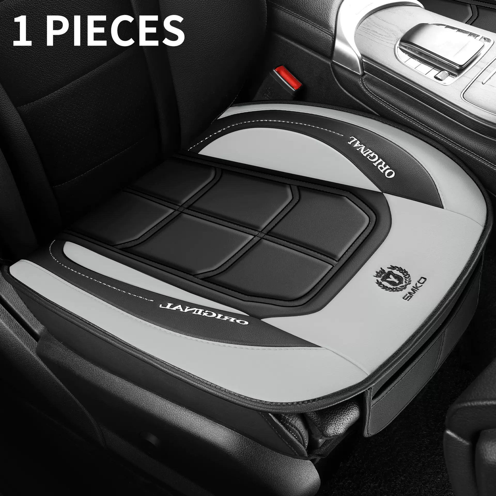 跨境汽车坐垫四季通用拼色方形单双片座椅套一件代发免绑汽车座垫