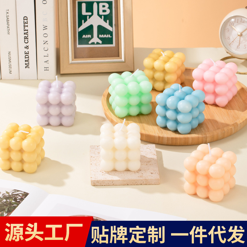 スタイリングルービックキューブ香り付きキャンドルギフトボックスハイエンドフレグランスホームデコレーションスタイル誕生日キャンドルクリエイティブギフト|undefined