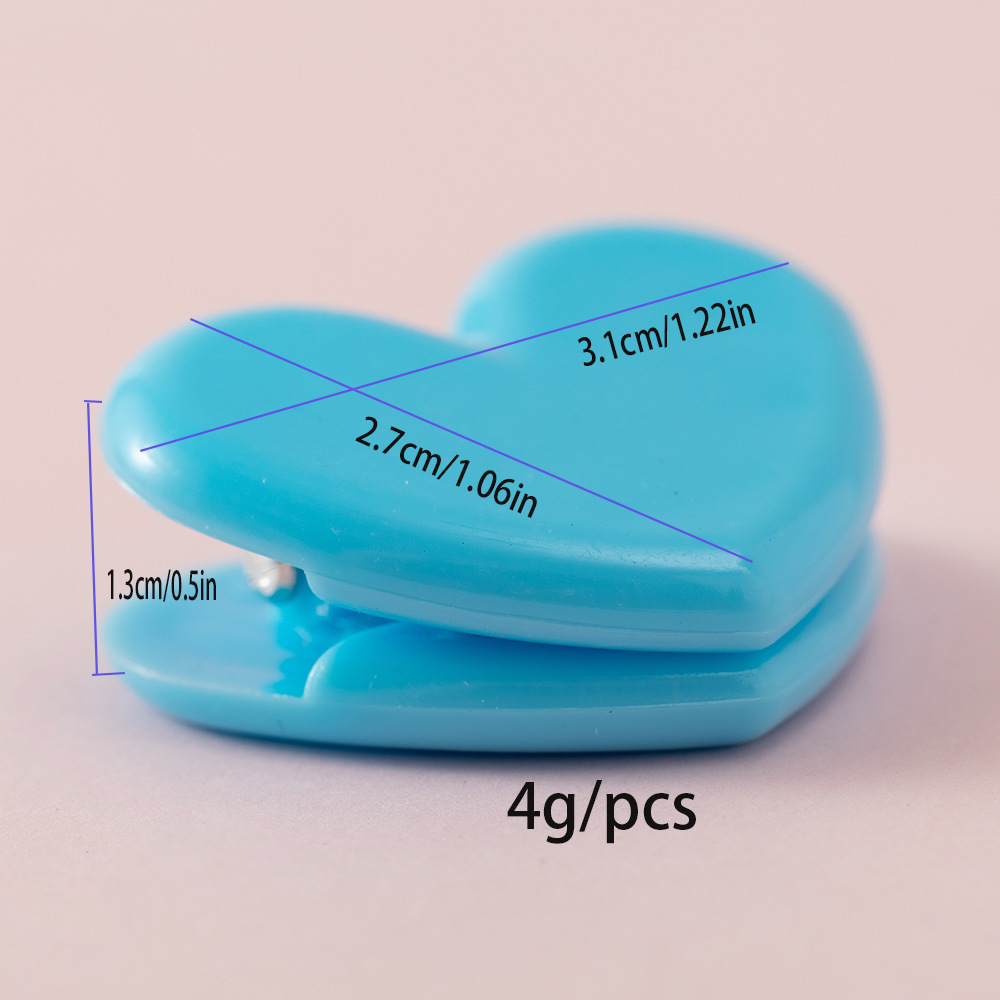 Clip de amor transparente Clip de sellado de bocadillos de niña rosa Mini carpeta de fotos decorativa linda carpeta de aprendizaje