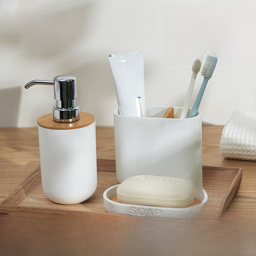 Cross-border Amazon best-selling Zhuba series bathroom home supplies plastic tooth cup soap dish toilet brush hand soap bottle