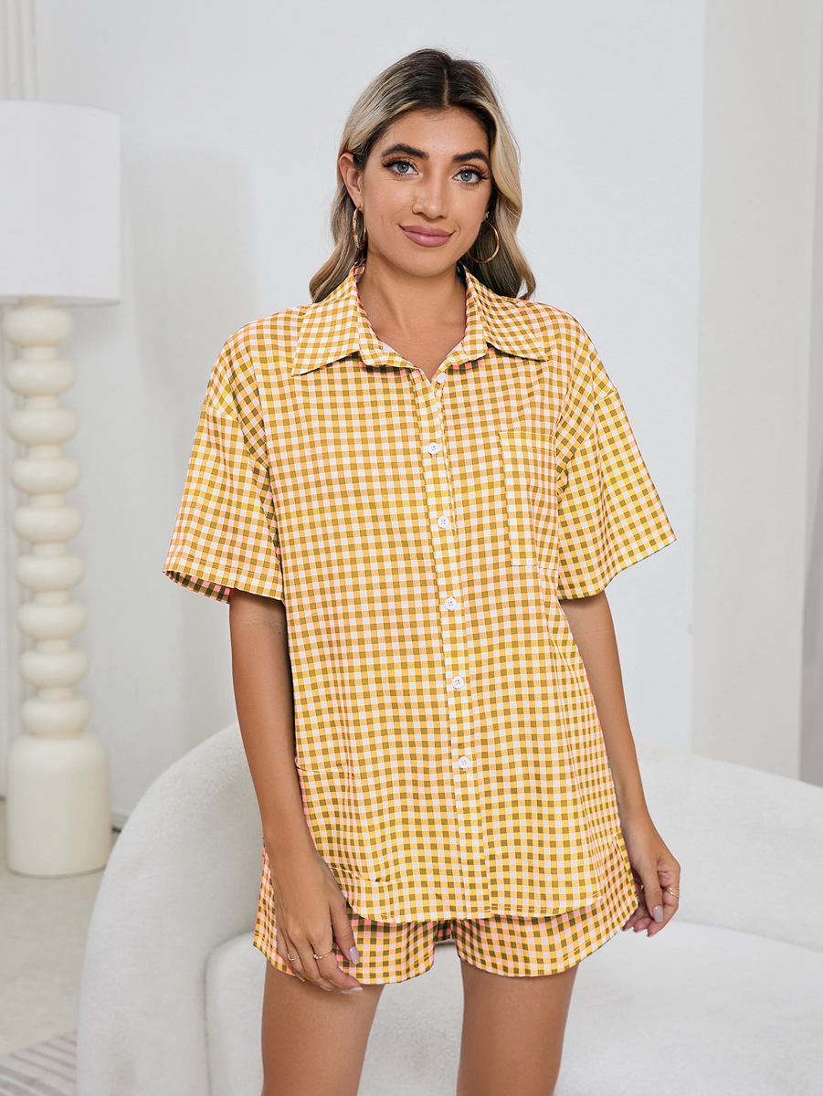 Women Casual Comfortable High Waist Loose Wide Legs Retro Plaid Shorts Checked Shirt Women 17 Women Casual Comfortable High Waist Loose Wide Legs Retro Plaid Shorts Checked Shirt Women