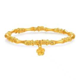 周家传承竹节手链项链荟馆同款保色沙金真金真空电镀抖音小红书订