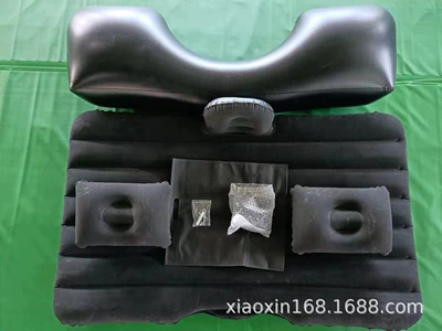 Dropshipping, Car Inflatable Bed, Suv: Vehicle-mounted inflatable bed - deep-black-rear-straight-grain-inflatable-bedlong-leg-piers2pillows2