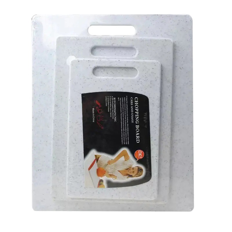 Tabla de cortar de imitación mármol de plástico PP cocina set de tres piezas tabla de corte doble cara al por mayor