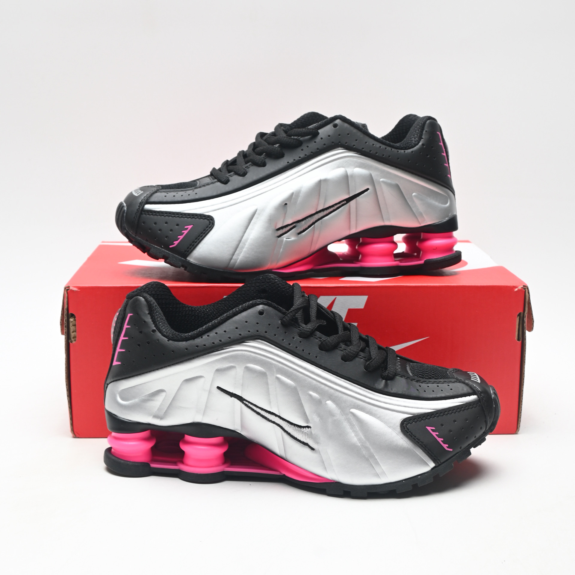Tenis de Running con Cámara de Aire SHOX R4 Malla y Caucho Transpirable, Antideslizante para Correr y Deportes