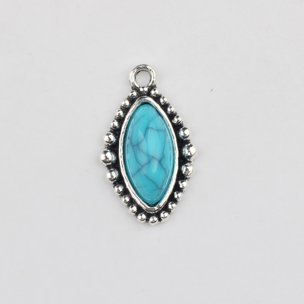 Accesorios de Bisutería DIY, Colgante Simple Retro de Aleación en Forma de Flor, Color Plata Antigua, Materiales para Pendientes Hechos a Mano