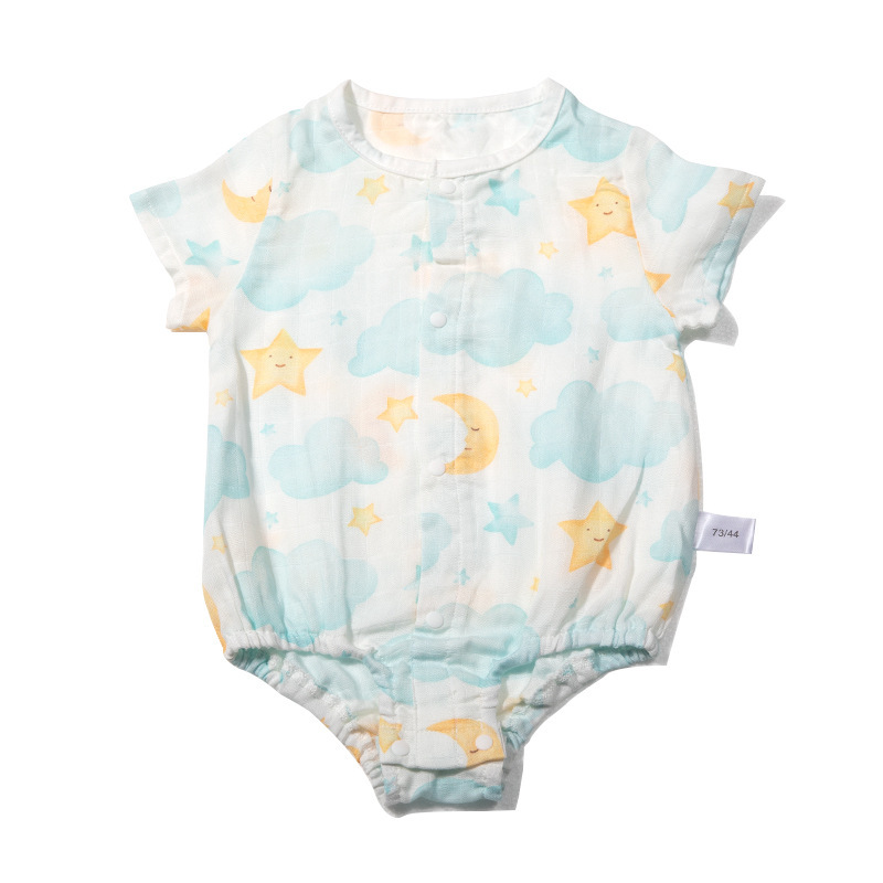 Muslin ropa de pedo de estilo fino para recién nacidos, mameluco de doble capa de algodón de bambú, mameluco de una pieza, ropa de escalada, ropa