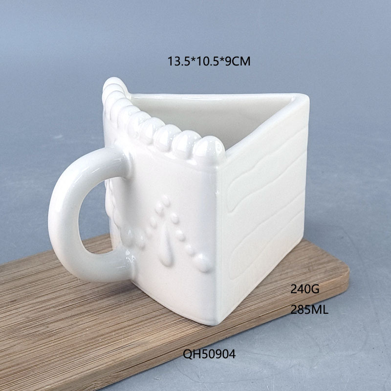 Cubierta de cerámica seis tazas de combinación, tazas de marca triangulares blancas, tazas de agua para reuniones, tazas de geometría simple, tazas apiladas