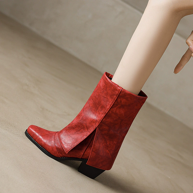 Внешняя торговля трансграничные осенние и зимние женские сапоги независимые штаны станции сапоги толстые каблуки квадратные сапоги рыцарь сапоги
