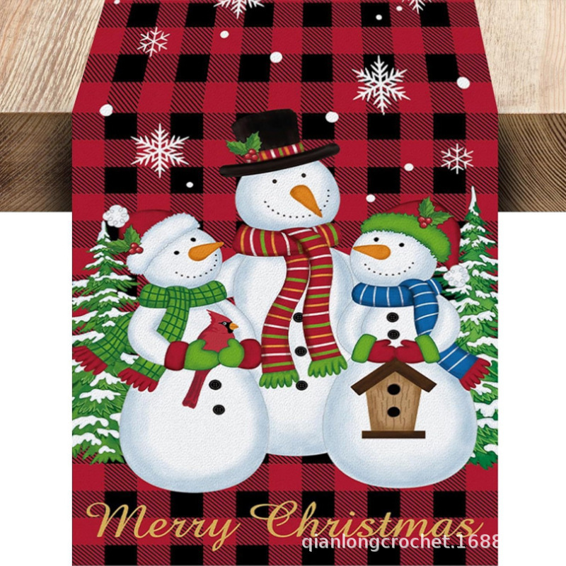temujit クロスボーダー Amazon 新しいクリスマステーブルフラグ冬クリスマスプリントテーブルマットカスタマイズ可能|undefined