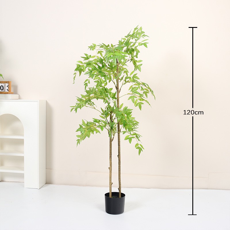 Planta Artificial en Maceta 1.2 m de Plástico y Tela para Decoración de Interiores