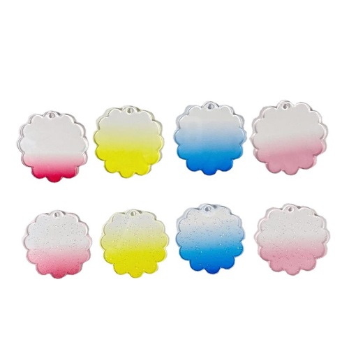 Acrylic transparent acrylic material wholesale keychain small pendant beads chain Gukabook gradient Gupan