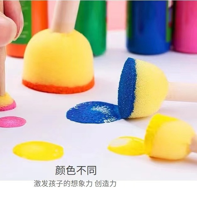 Sponge handle, children's pigment seal, (Cross-border trading), handmade