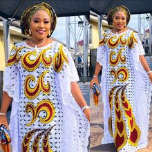 跨境货源宽松水溶蕾丝罩袍袍子蝙蝠衫长裙大码女装连衣裙非洲