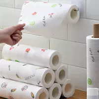 Ленивая тряпка, утолщенная бытовая одноразовая кухонная бумажная салфетка с антипригарным маслом, сухая и влажная, большая впитывающая салфетка двойного назначения