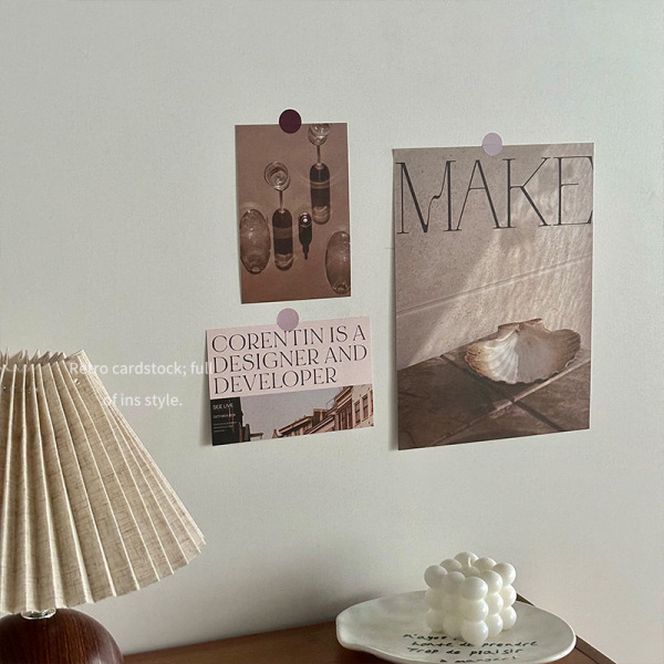 Retro cards on wall for bedroom