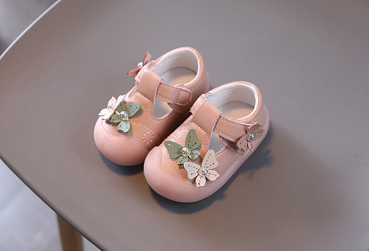 Baby Single 0-1-2 Jahre altes Leder Prinzessin Mädchen koreanische weiche Sohle Kinder Frühling und Herbst Blumenschuhe_voghion.com