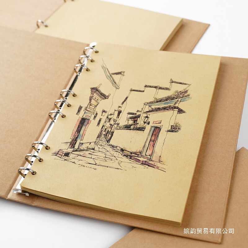 『Yanben Stationery』Hardcover Loose-Leaf Blank Notebook with Thickened Kraft Paper Inner Pages, High Aesthetic Value by Zhao Zhiwu