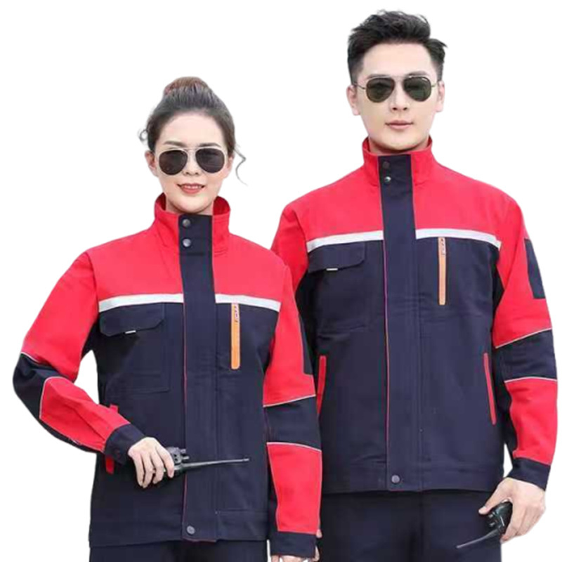 春秋款拼色长袖工作服涤棉耐磨耐脏劳保服车间汽修工厂工装批发|undefined