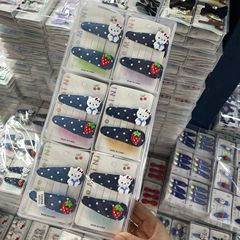 レトロな水玉模様の kt リボンカモノハシクリップ甘い女の子スタイルの楕円形のヘアピン前髪クリップサイドクリップ卸売義烏