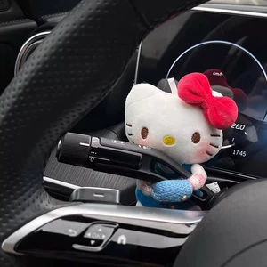 Cute Kt Kitten Plush Toy Car Wiper Light Decoration Car Dashboard Ornament Cute Interior Decoration