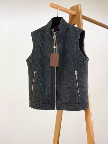 2025 Old Money Style LP New Arrival Men's Spring Stand-Collar Light Luxury Zip Vest Casual Trendy Versatile Top