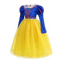 2025欧美白雪公主连衣裙万圣节舞台扮演儿童礼裙网纱泡泡袖公主裙