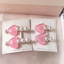 人鱼泡泡超仙法式波光爱心珍珠发夹女高级感小众气质甜美刘海边夹