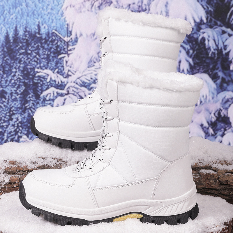 Botas de nieve de invierno para mujeres, nuevos zapatos de algodón del noreste, impermeables, antideslizantes, esquí al aire libre, botas de cilindro medio a prueba de frío image 8