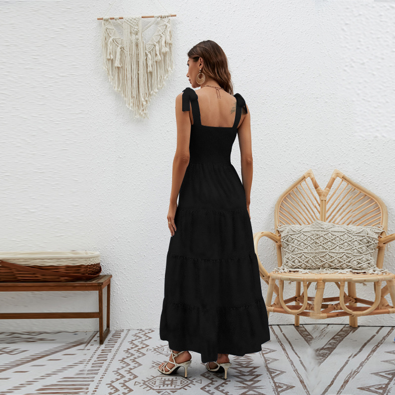 Printing Design Sexy Style Wholesale Women's Sexy Printing Polka Dots Solid Color Flower Street Sleeveless Swing Dress