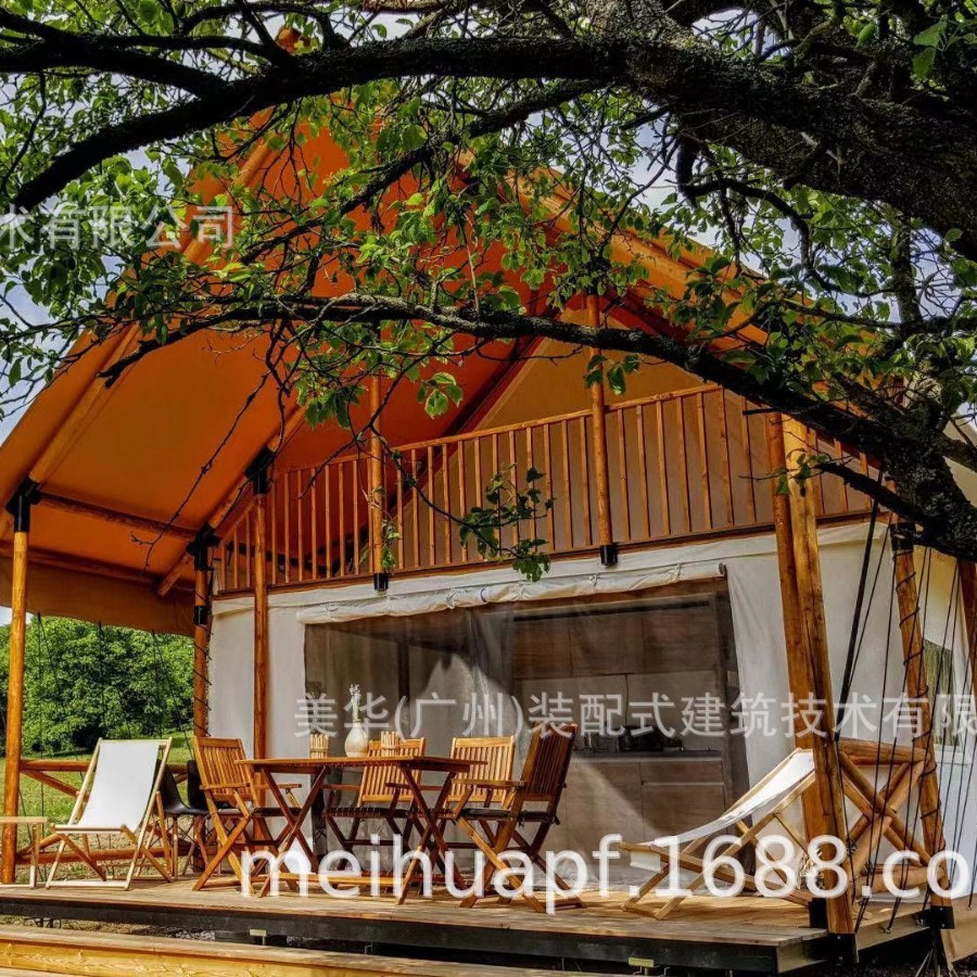 Duplex de doble capa de lujo ligero tienda de hotel dos habitaciones y una sala de estar 45-90 metros cuadrados de la familia padre-hijo RV área escénica Hotel