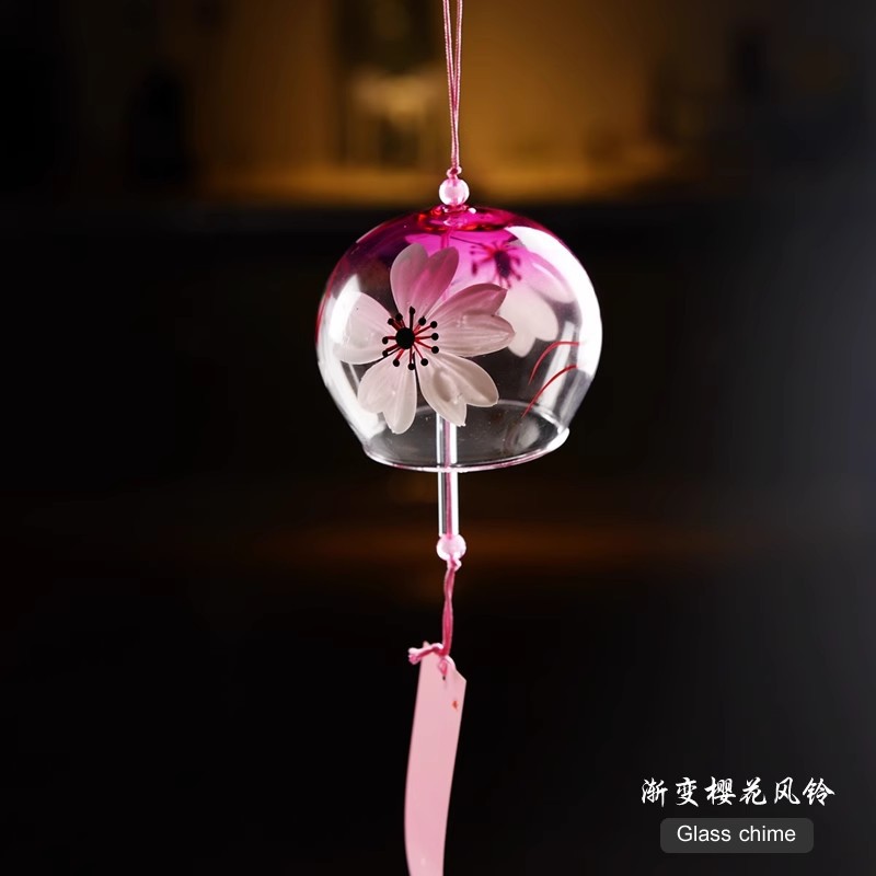 Estilo japonés lindo viento carillones al por mayor hecho a mano vidrio pintado adornos regalo creativo Qixi regalo para niñas y amigos