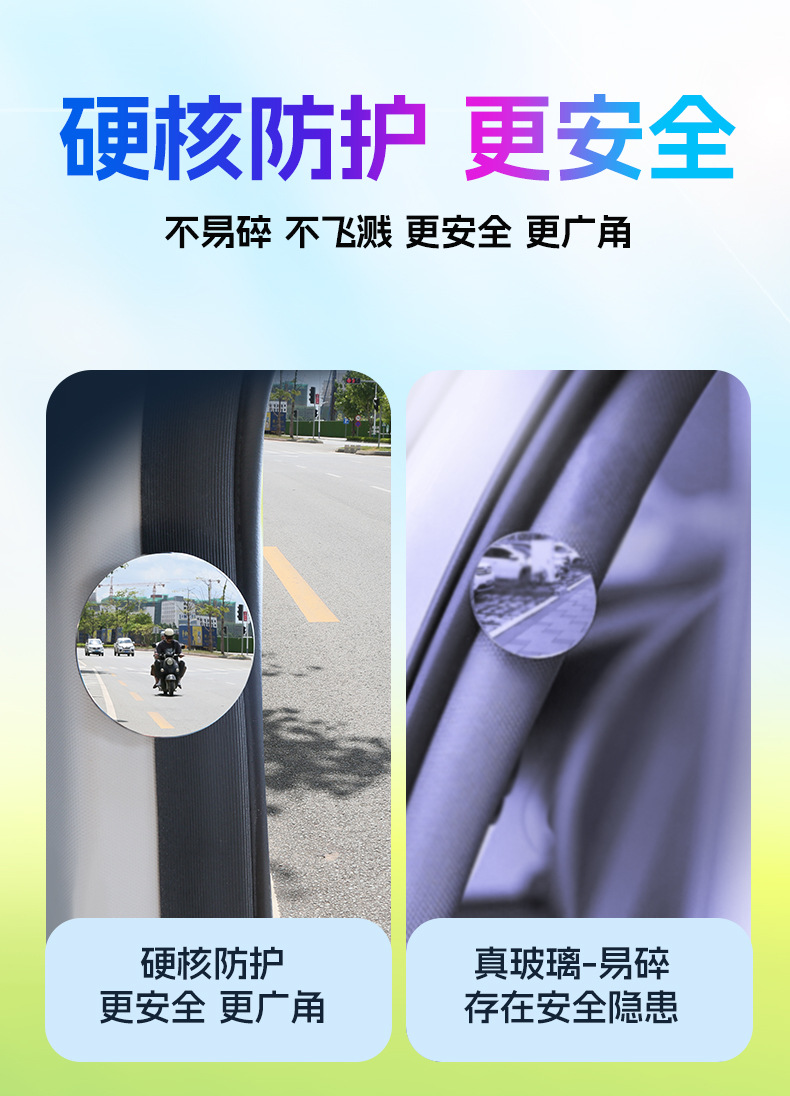 3R-258 Car Frameless Glass Blind Spot Mirror Adjustable Curved Reflector Wide-Angle Reversing Mirror Small Round Mirror