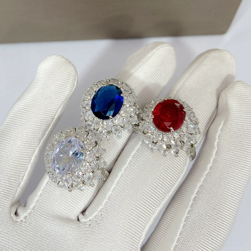 Роскошное кольцо Love Zircon из драгоценного камня Jin Jiahua с полной инкрустацией, кутюр, тяжелая промышленная роскошь 8 каратов, красный воздушный шар кольцо