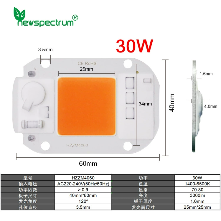 Новое спектр Plant Lamp - 20W, 30W, 50W Фил-освещение с комфортным спектром света для оптимального роста