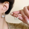 A3750 pearl grape skewers earrings