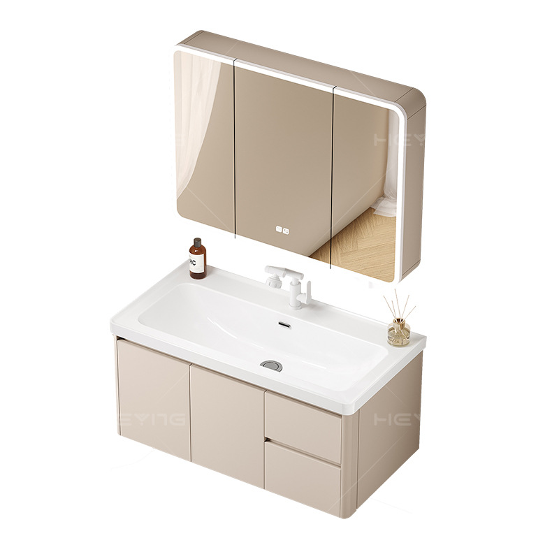 Gabinete de baño de panal de abeja grueso 17CM Bacia profunda cerámica integral Bacia a prueba de humedad Doble cajón Baño gabinete de lavabo image 6