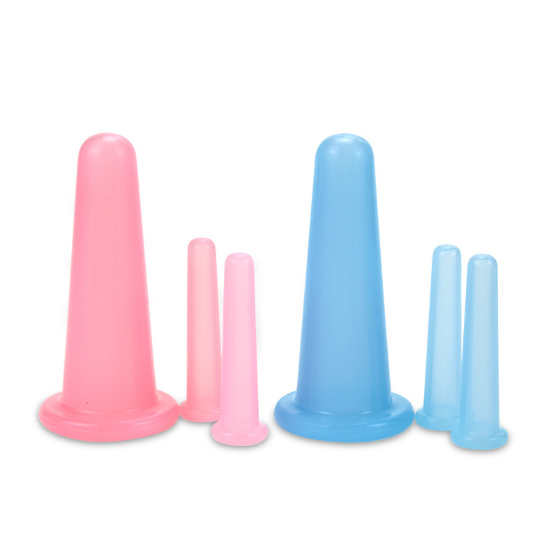 Silicone Face Oil Push-Pull Cage Vacuum Beauty Cupping Cage suit Massage Cup Household Silicone Cupping