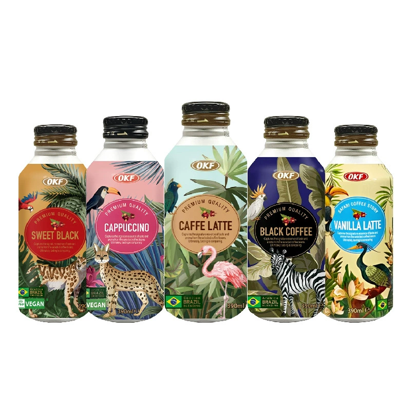 Корейский импортный кофейный напиток OKF: черный кофе, латте, капучино — готовый к употреблению напиток в бутылках.