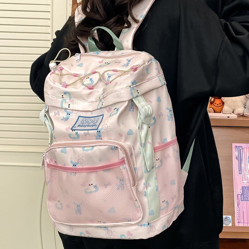 高颜值星星双肩包2025女士新款学生包初中高中大容量背包可爱卡通|undefined