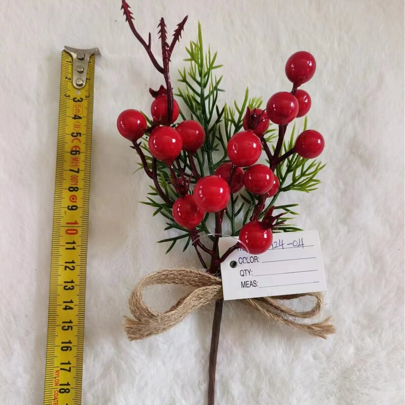 クリスマスブーケアクセサリー 雪の結晶麻紐風 赤い果実ブーケ DIYリース 跨境工場直送 手作り|undefined