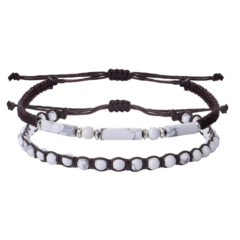 Daily Occasion rope Material Retro Round Stone Rope Wholesale Bracelets