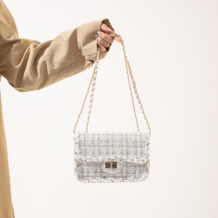 Woven shoulder bag, one-shoulder bag, Chanel style, 2023 collection