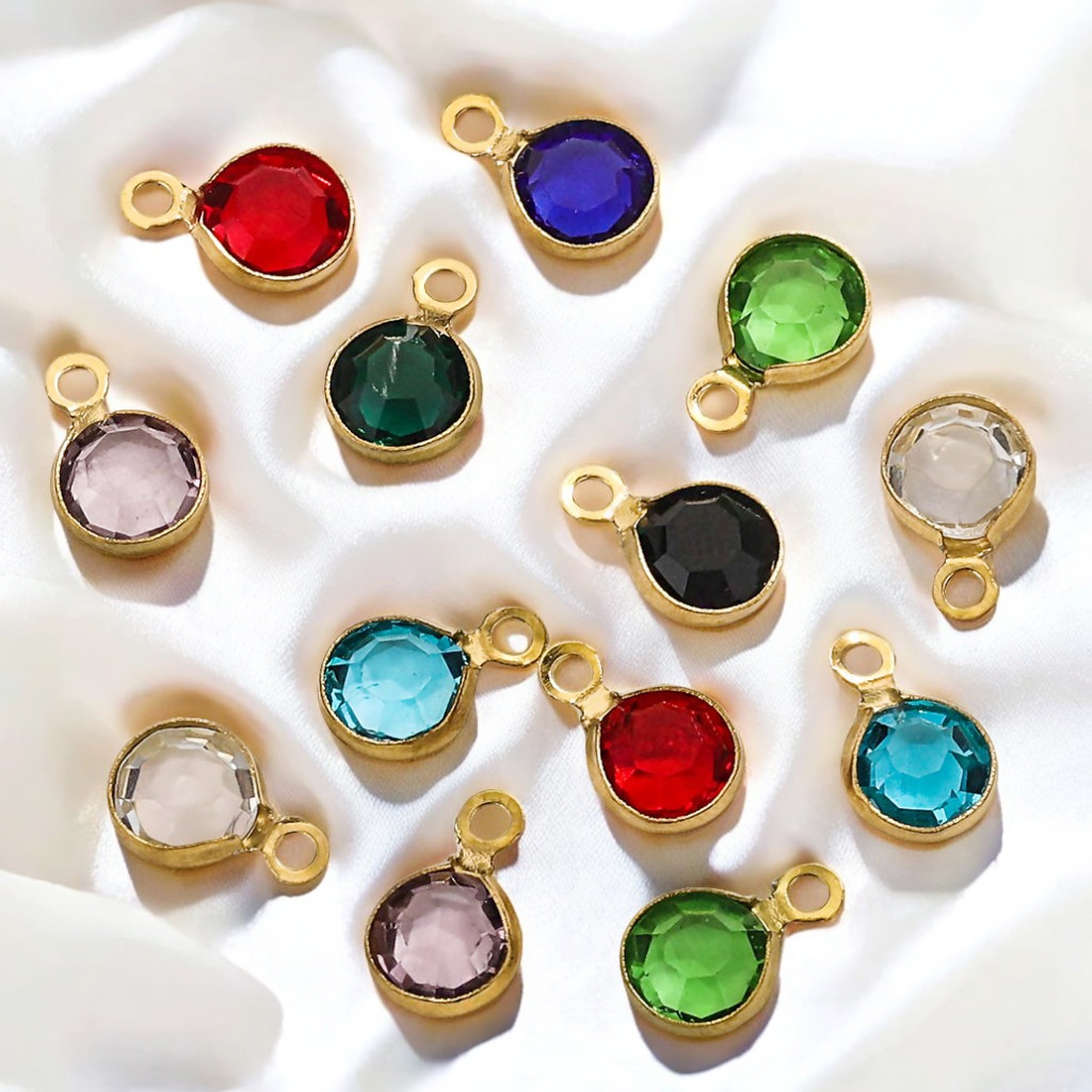 Accesorios redondos de acero inoxidable de color simple conector de cristal DIY joyería cadena collar de pulsera redonda