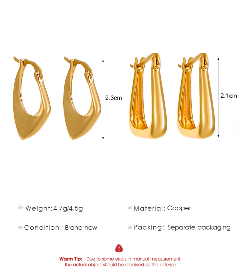 Fashion Geometric Copper Plating Earrings 1 Pair