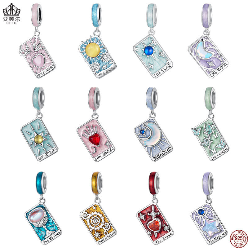 Aifle 人気の神秘的なタロットペンダント diy ブレスレットビーズ s925 スターリングシルバールースビーズジュエリーアクセサリー卸売