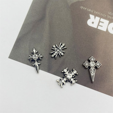 新款镶钻十字架合金配件气质小号饰品贴片手工发饰手机壳DIY辅料