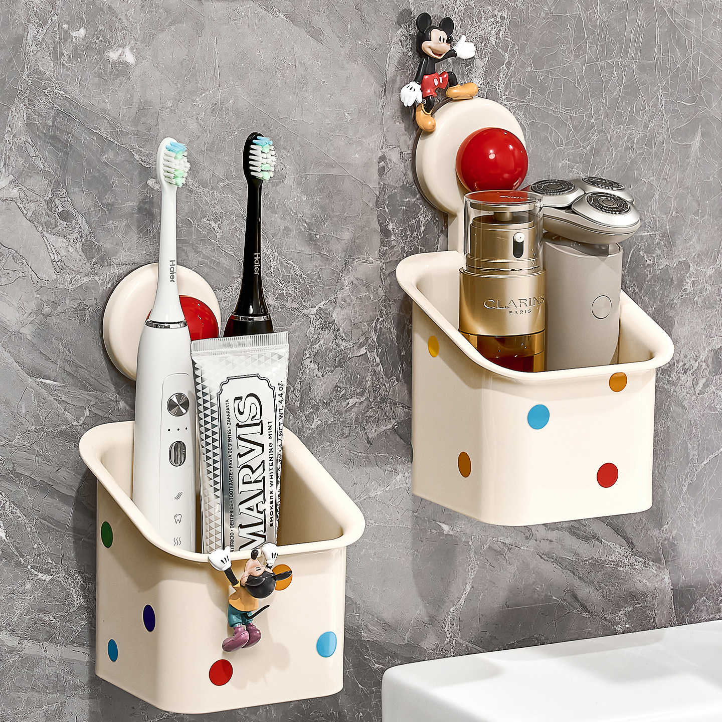 Suction Cup Comb Storage Rack Wall-Mounted Punch-Free Bathroom Sink Wall Toothbrush Toothpaste Razor Storage Tube